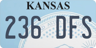 KS license plate 236DFS