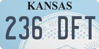 KS license plate 236DFT