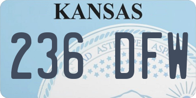 KS license plate 236DFW