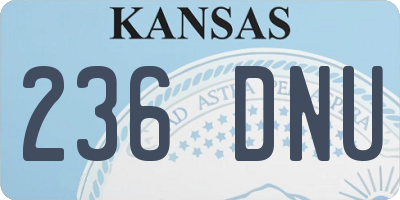 KS license plate 236DNU