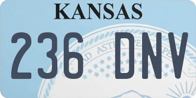KS license plate 236DNV