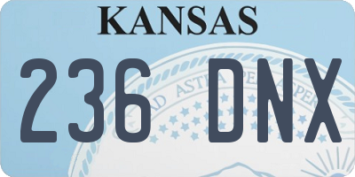 KS license plate 236DNX