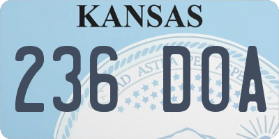KS license plate 236DOA
