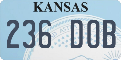 KS license plate 236DOB