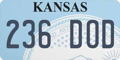 KS license plate 236DOD
