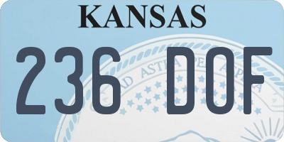 KS license plate 236DOF