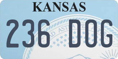 KS license plate 236DOG