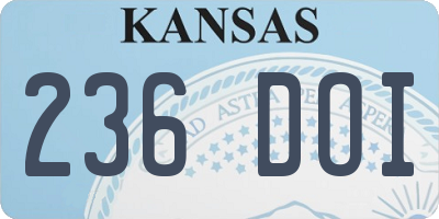KS license plate 236DOI