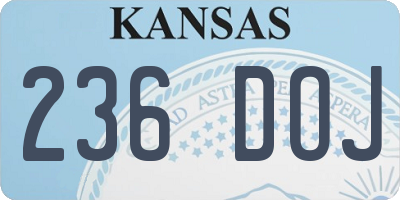 KS license plate 236DOJ