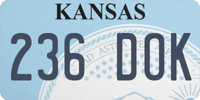 KS license plate 236DOK