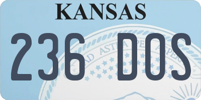 KS license plate 236DOS