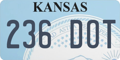 KS license plate 236DOT