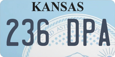 KS license plate 236DPA