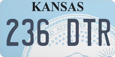 KS license plate 236DTR
