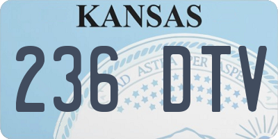 KS license plate 236DTV