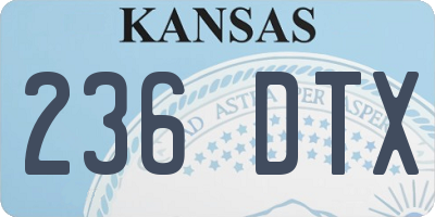 KS license plate 236DTX