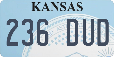 KS license plate 236DUD