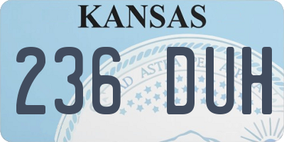 KS license plate 236DUH