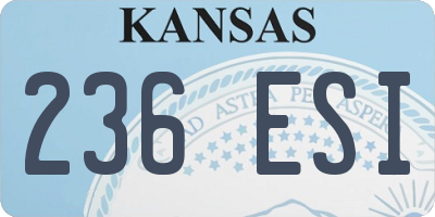 KS license plate 236ESI