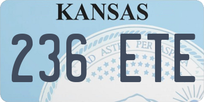KS license plate 236ETE