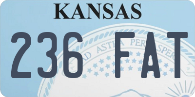 KS license plate 236FAT