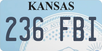KS license plate 236FBI