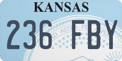 KS license plate 236FBY