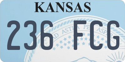 KS license plate 236FCG