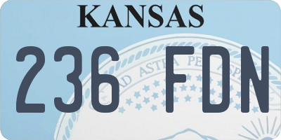 KS license plate 236FDN