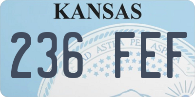 KS license plate 236FEF