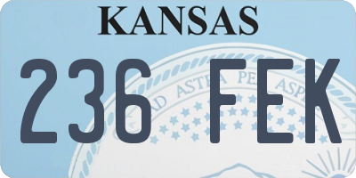 KS license plate 236FEK