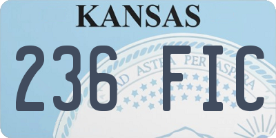 KS license plate 236FIC