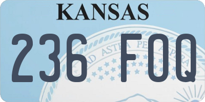KS license plate 236FOQ
