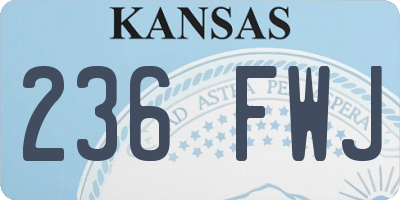 KS license plate 236FWJ