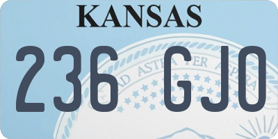 KS license plate 236GJO