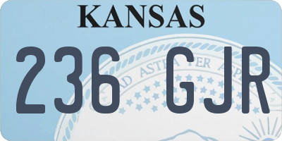 KS license plate 236GJR