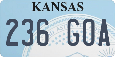 KS license plate 236GOA