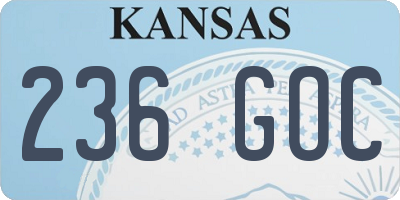 KS license plate 236GOC