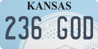 KS license plate 236GOD