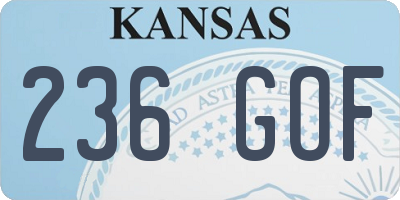 KS license plate 236GOF
