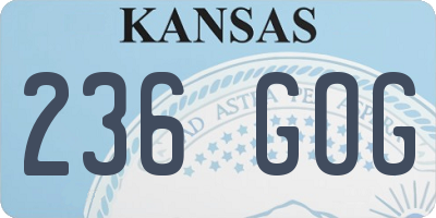 KS license plate 236GOG