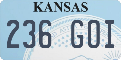 KS license plate 236GOI