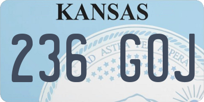 KS license plate 236GOJ