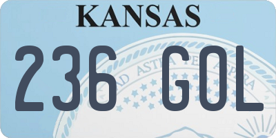 KS license plate 236GOL