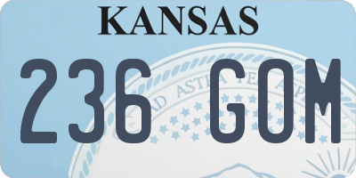 KS license plate 236GOM