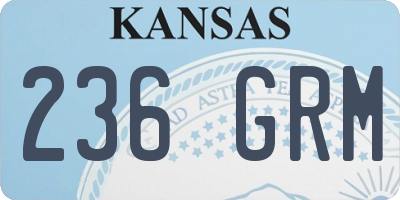 KS license plate 236GRM