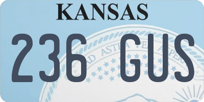 KS license plate 236GUS