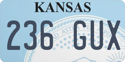 KS license plate 236GUX