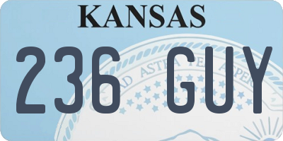 KS license plate 236GUY