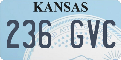 KS license plate 236GVC